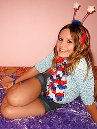 KiloTeens presents: Cute teen masturbates pussy in fancy dress