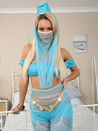 KiloTeens presents: Lauren Louise from Layered-Nylons as a sexy genie wearing sheer pantyhose over white stockings