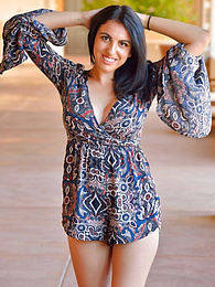 KiloTeens presents: Sultry women Saraya and her girlfriend caressing each other outside