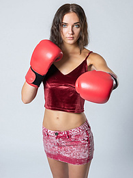 KiloTeens presents: Sexy Ukrainian belle Oxana Chic strips off her clothes and poses nude in a gym
